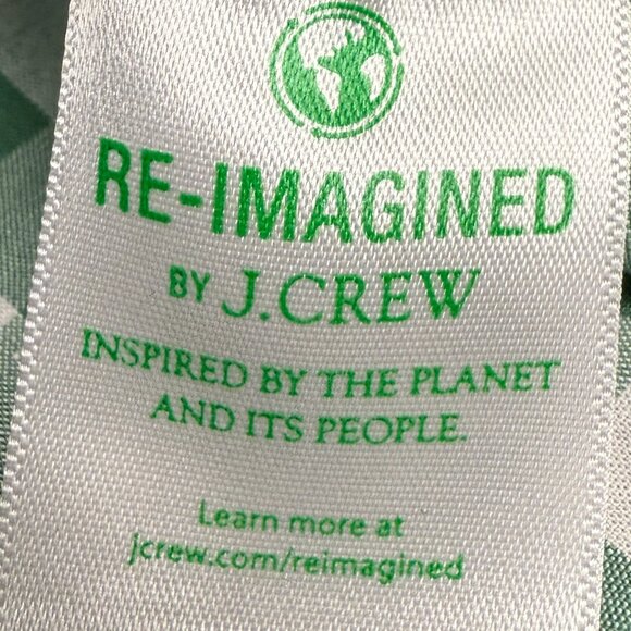 Men's J. CREW Green Gingham Flex Washed Slim‎ Fit Dress Shirt- Size M - Picture 8 of 10